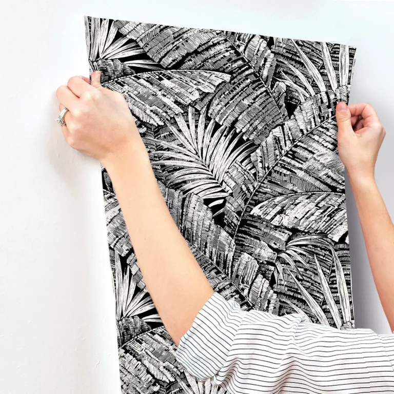 Palm Cove Toile Wallpaper - White/Black — Ảnh 7