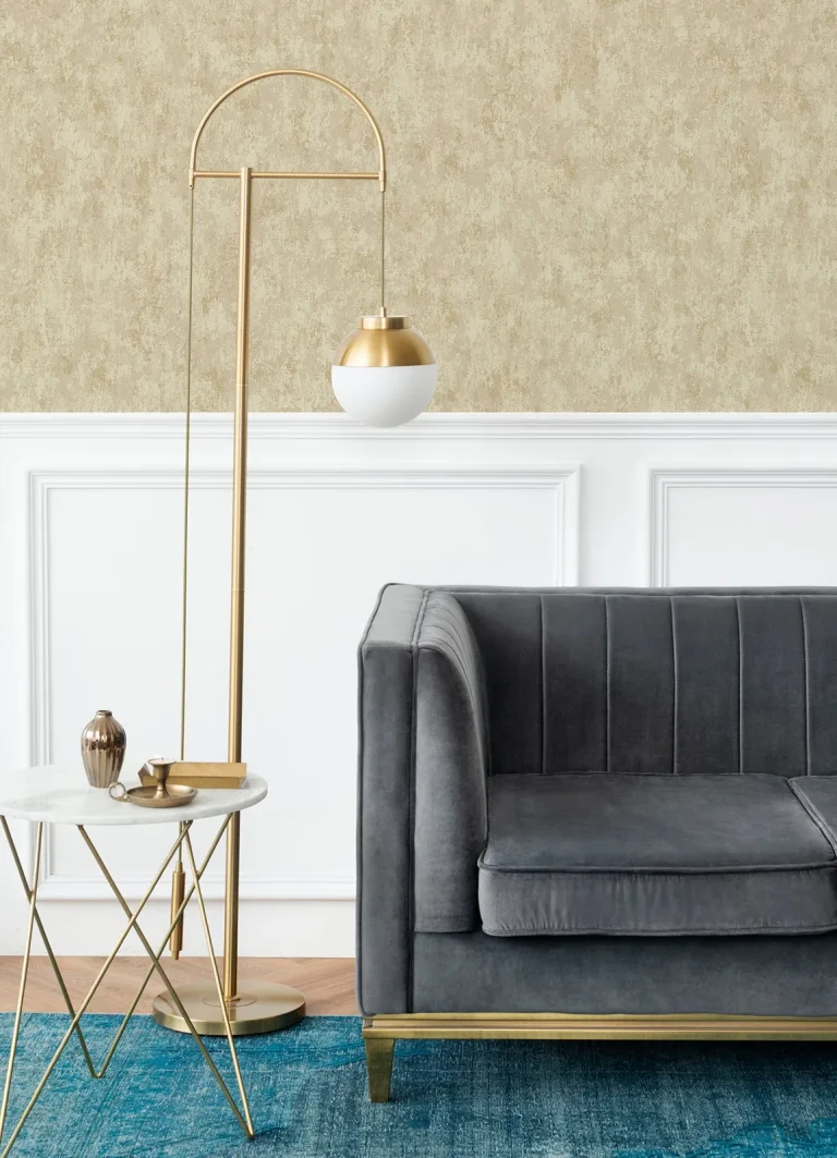 Haliya Metallic Plaster Wallpaper - Champagne — Ảnh 4