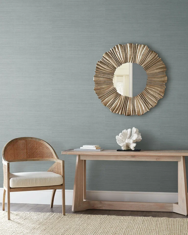 Tasar Silk Wallpaper - Blue Cargo — Ảnh 2