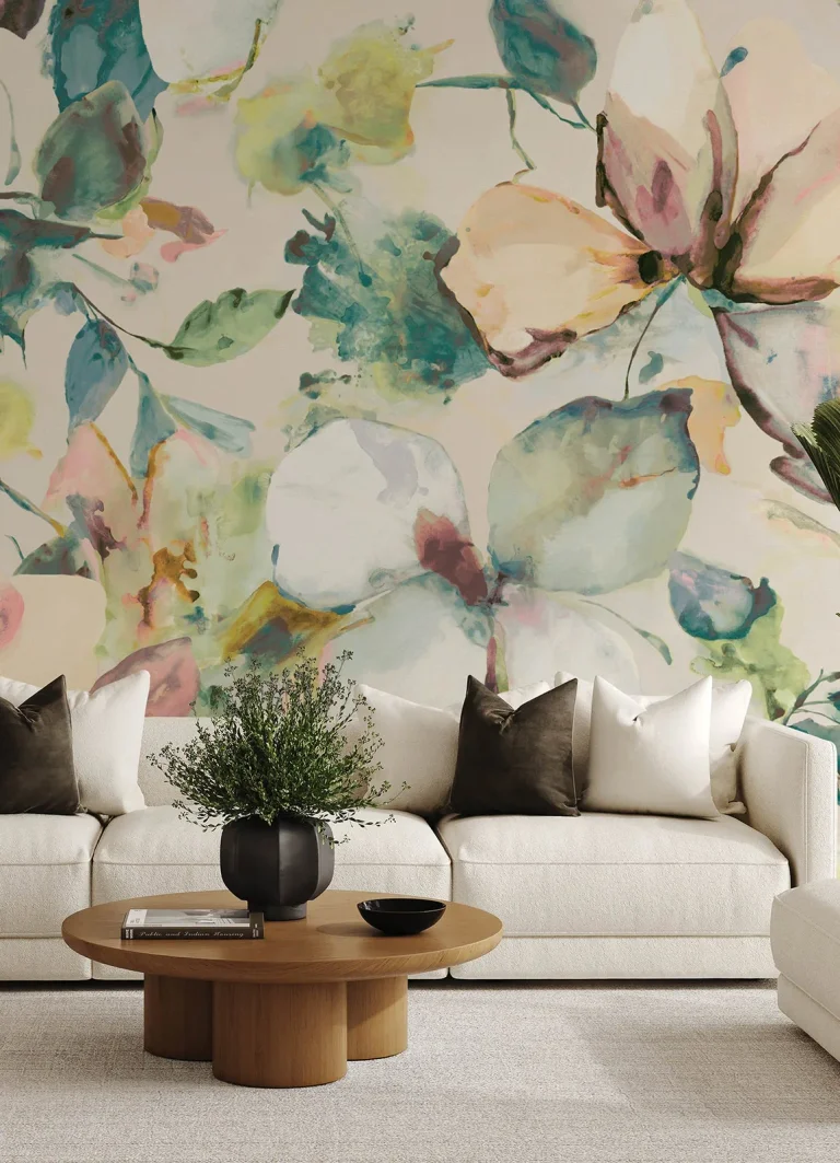 Florian Wall Mural - Teal — Ảnh 4