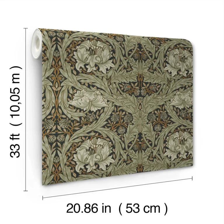 African Marigold Floral Wallpaper - Black — Ảnh 3