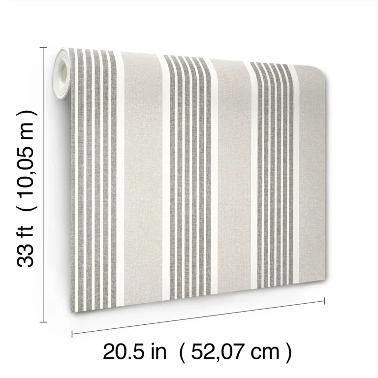Chesapeake Bingley Embellished Stripe Wallpaper - Charcoal — Ảnh 2