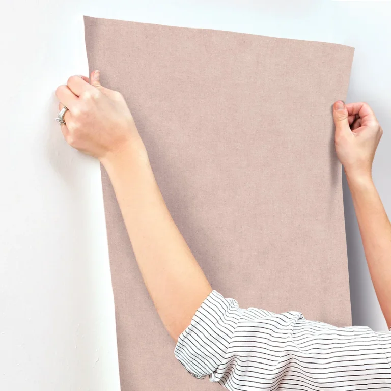 Nuovo Faux Linen Wallpaper - Rose — Ảnh 5