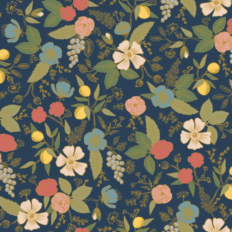 Rifle Paper Co. Colette Peel and Stick Wallpaper - Navy — Image 2