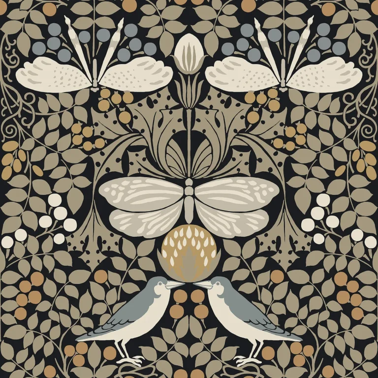 Ronald Redding Butterfly Garden Wallpaper - Black — Image 3