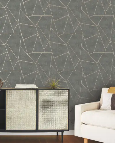 Nazca Wallpaper - Grey/Gold