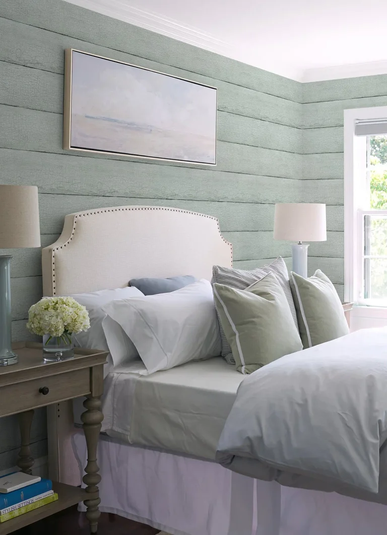 Chesapeake Morgan Distressed Wood Wallpaper - Seafoam — Ảnh 3