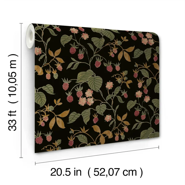 Chesapeake Mercy Berry Vines Wallpaper - Black — Ảnh 3