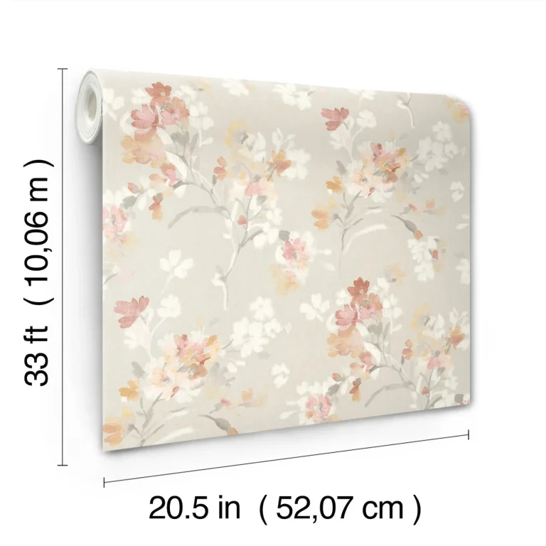 Chesapeake Azalea Floral Branches Wallpaper - Ruby