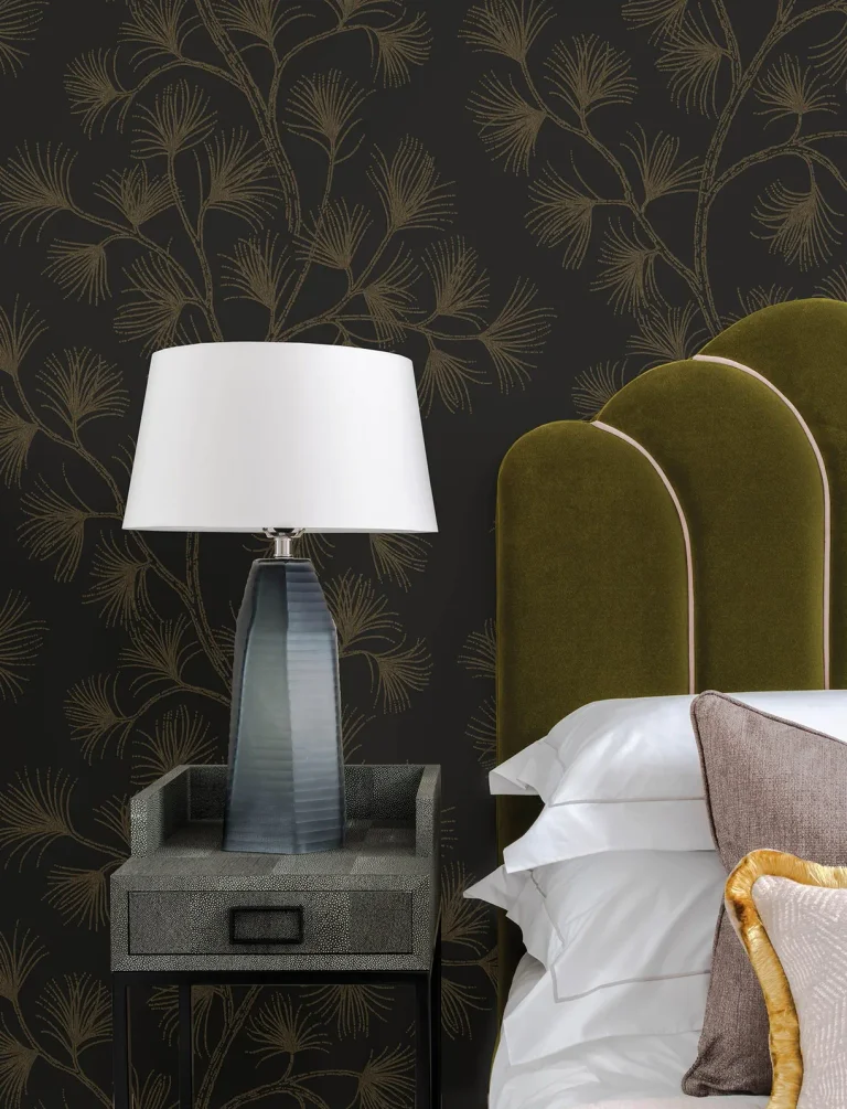 Kismine Botanical Trail Wallpaper - Black