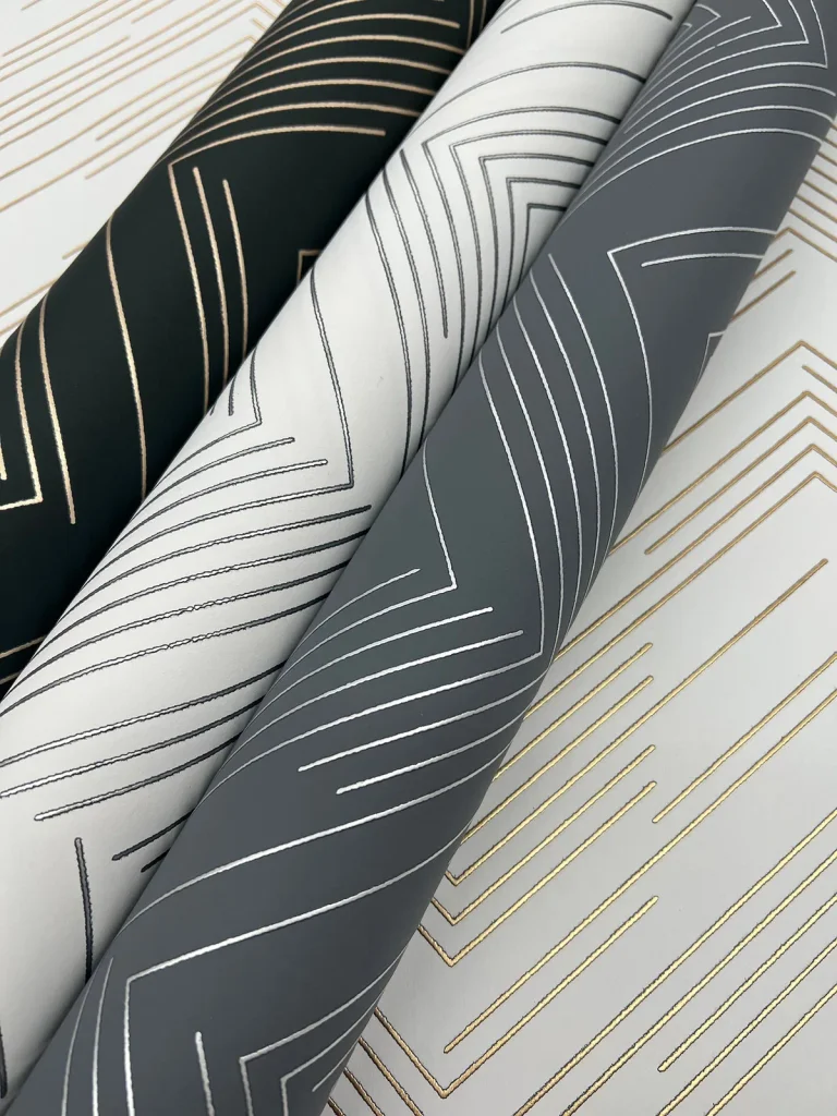 Polished Chevron Wallpaper - White/Gold — Ảnh 2