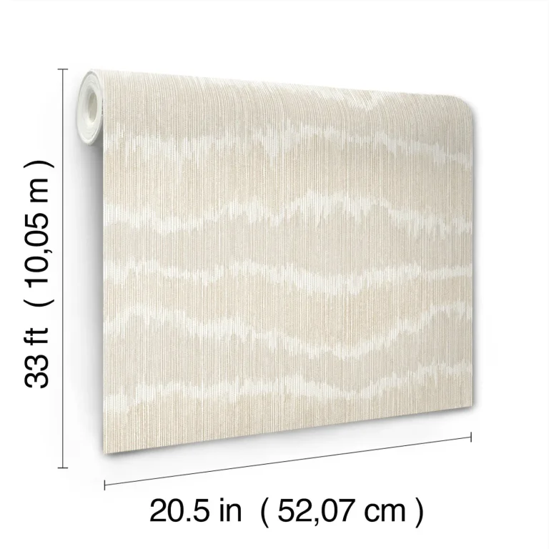 Wiggle Ikat Stripe Wallpaper - Natural — Image 3