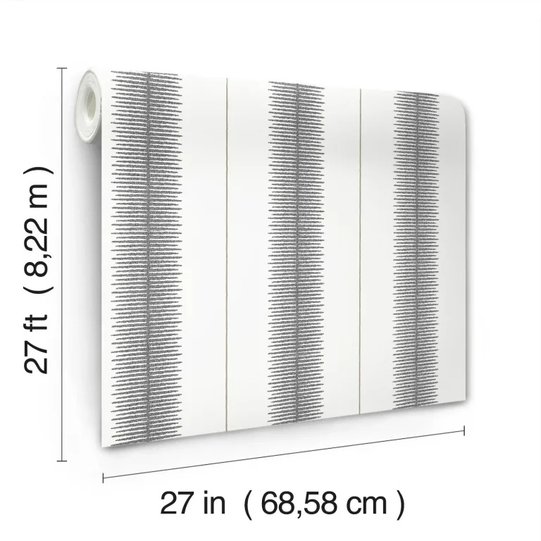 Ronald Redding Tandem Stripe Wallpaper - Black — Ảnh 2