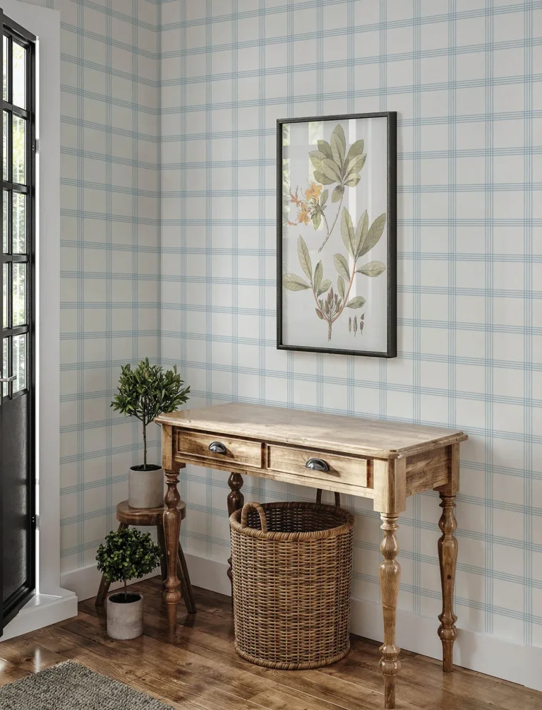 Chesapeake Twain Plaid Wallpaper - Light Blue — Ảnh 6