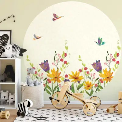 Floral Poetry - Wall Mural 5565 - Round - 144cm diameter