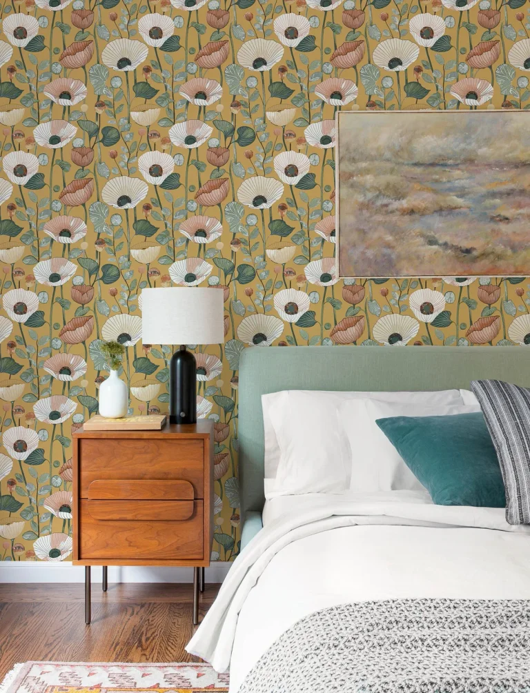 Mindra Floral Trail Wallpaper - Mustard — Ảnh 2