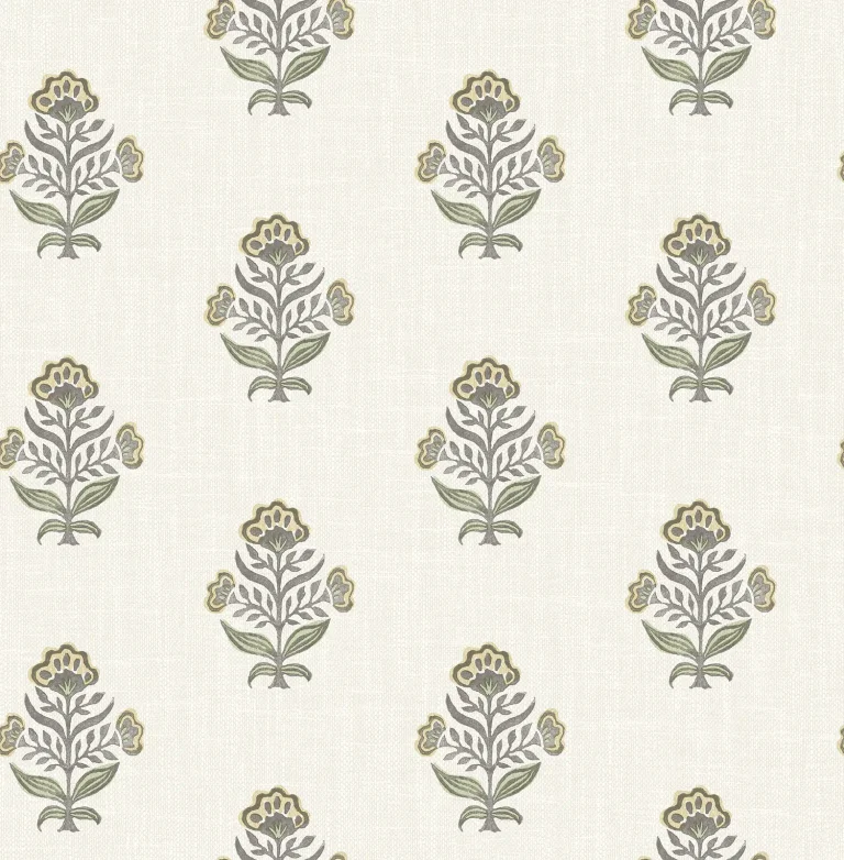 Chesapeake Hollyhock Floral Crest Wallpaper - Honey — Ảnh 4