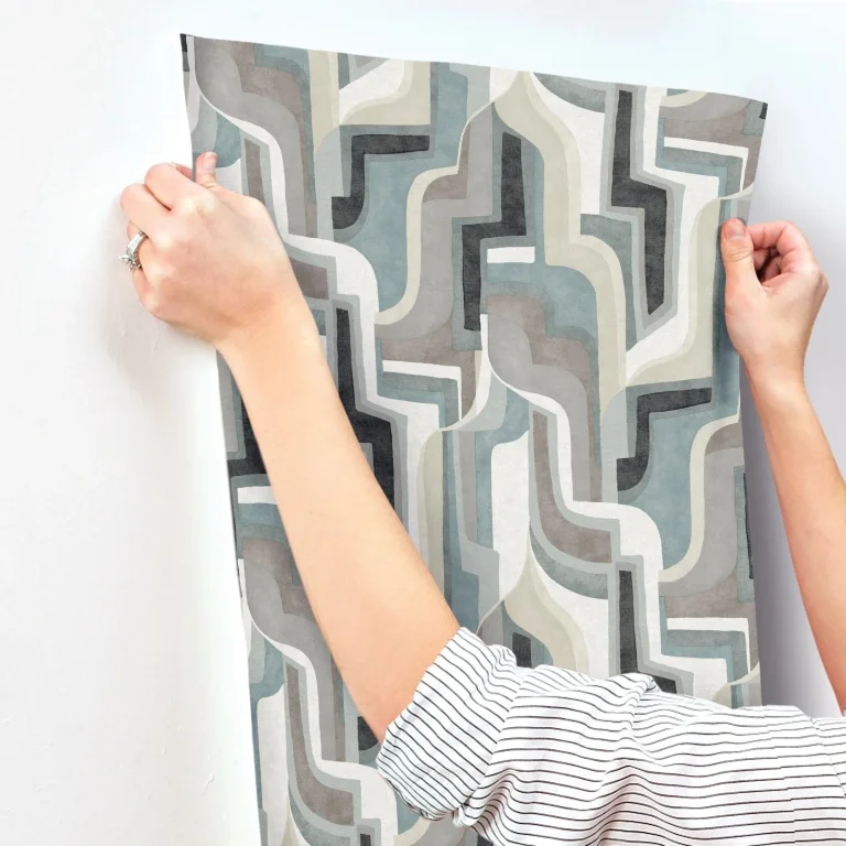 Tulum Surreal Shapes Wallpaper - Denim — Ảnh 6