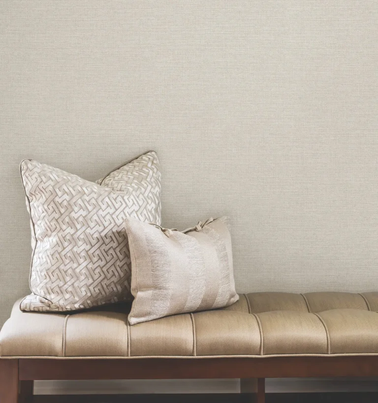 Terrene Faux Linen Wallpaper - Cream — Ảnh 3