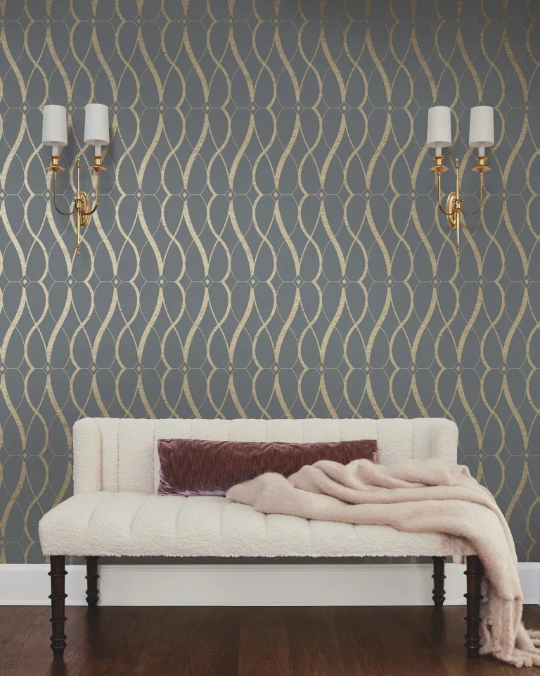 Graceful Geo Wallpaper - Smoke/Gold — Ảnh 2