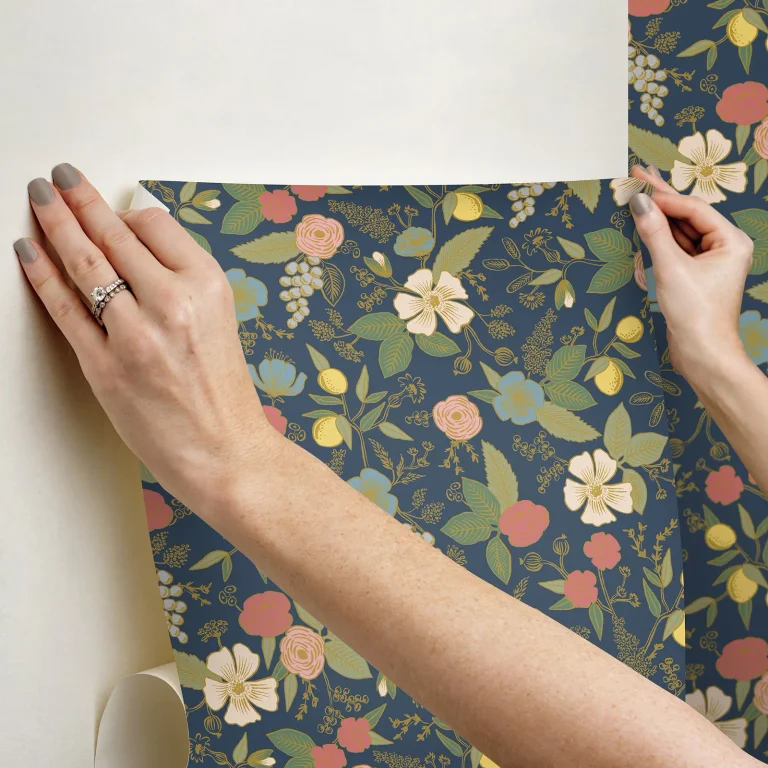 Rifle Paper Co. Colette Peel and Stick Wallpaper - Navy — Image 4