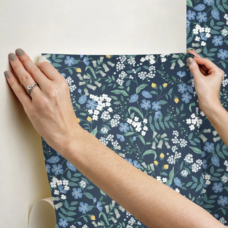 Rifle Paper Co. Sweetbrier Peel and Stick Wallpaper - Navy — Image 3