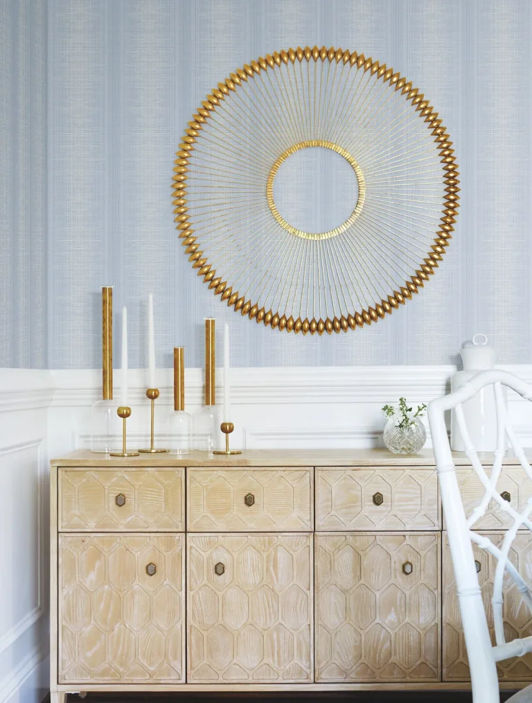 Silk Weave Stripe Wallpaper - Blue — Image 4