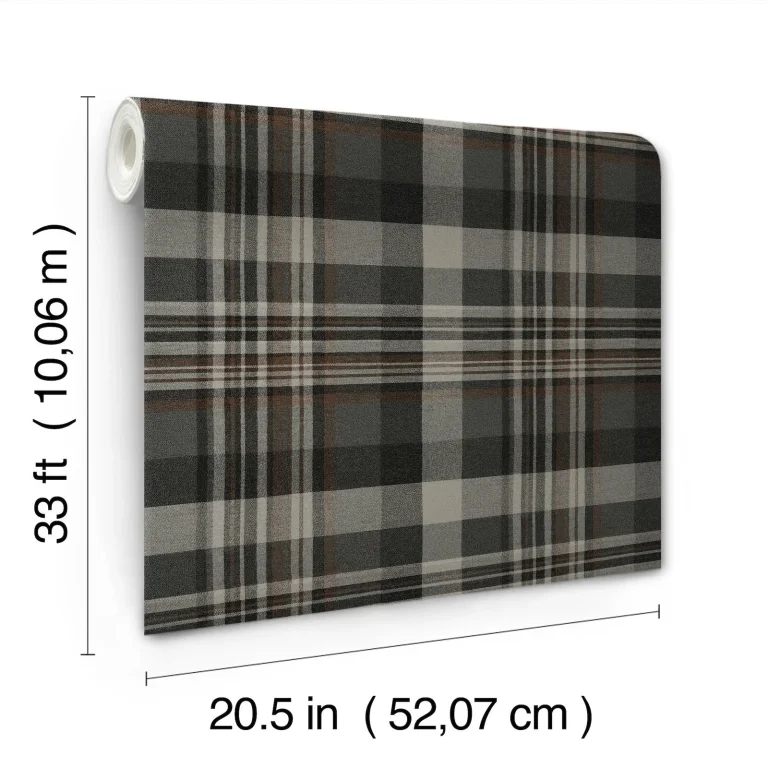 Chesapeake Dutton Plaid Wallpaper - Charcoal — Ảnh 7