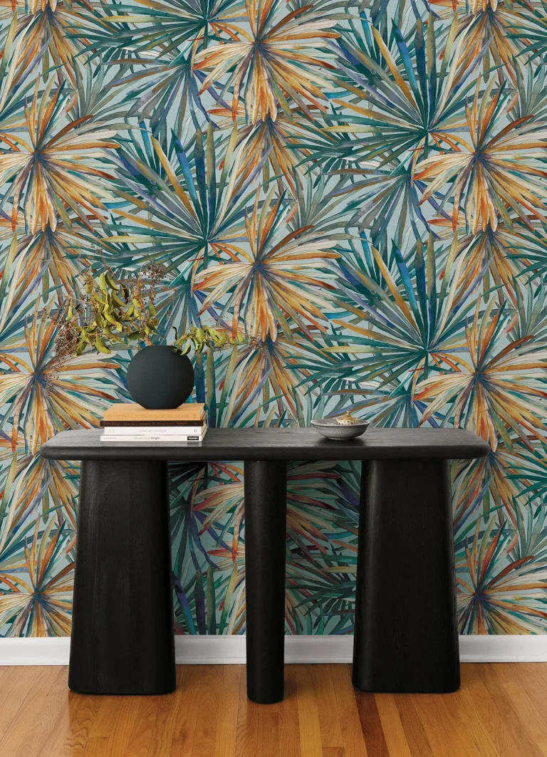 Corifa Palm Leaf Wallpaper - Sea Green — Ảnh 6