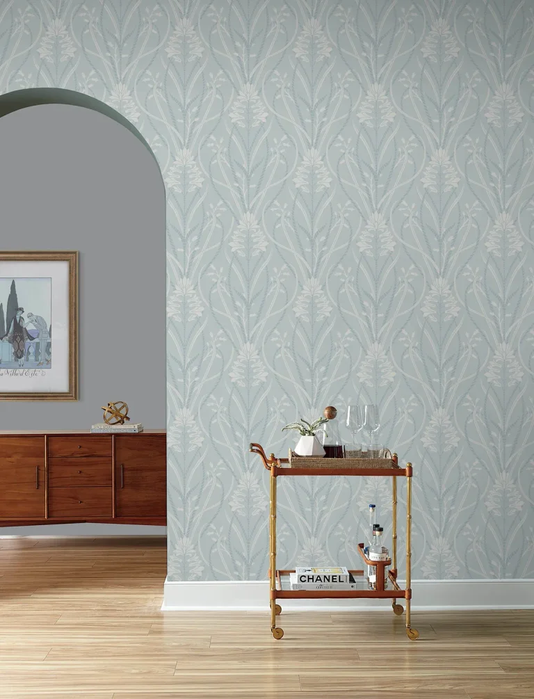 Rosalind Iris Damask Wallpaper - Sky Blue — Ảnh 6