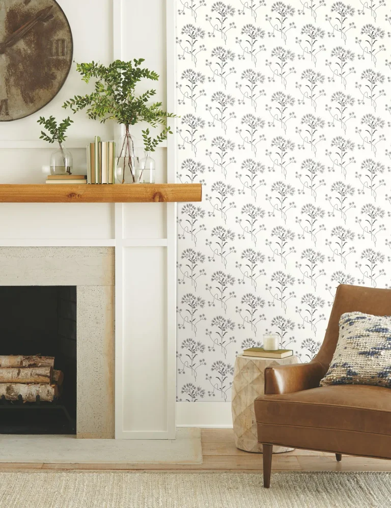 Magnolia Home Wildflower Peel and Stick Wallpaper - Black On White — Ảnh 2