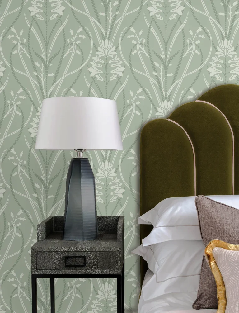 Rosalind Iris Damask Wallpaper - Sage — Ảnh 2