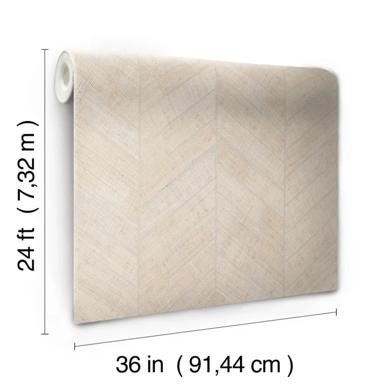 Ronald Redding Atelier Herringbone Wallpaper - White — Ảnh 5