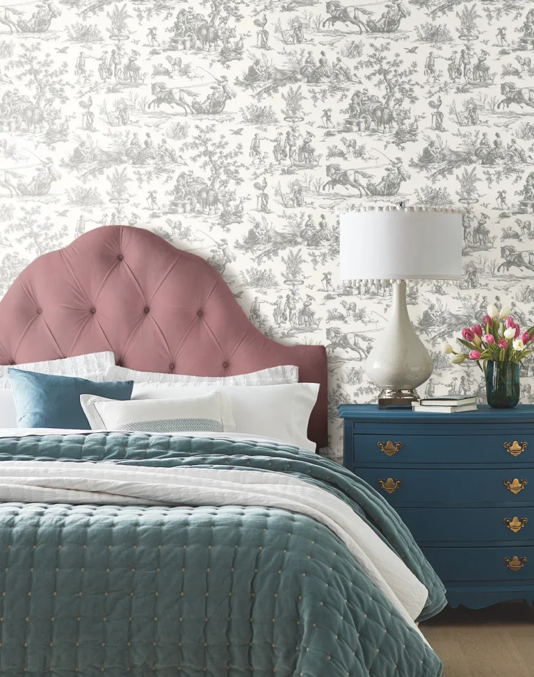 Seasons Toile Wallpaper - Grey — Image 6
