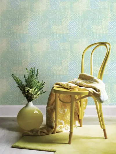Flower Patchwork Wallpaper - Green