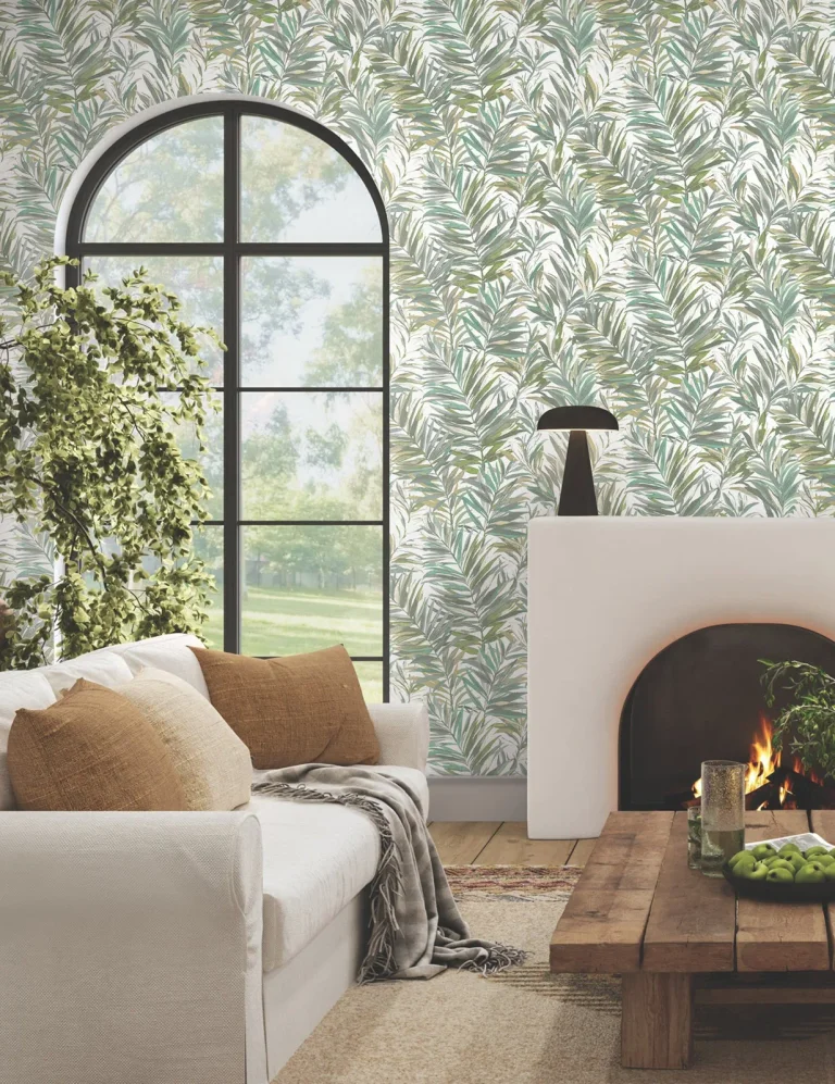 Swaying Palms Wallpaper - Olive & Aegean — Ảnh 4