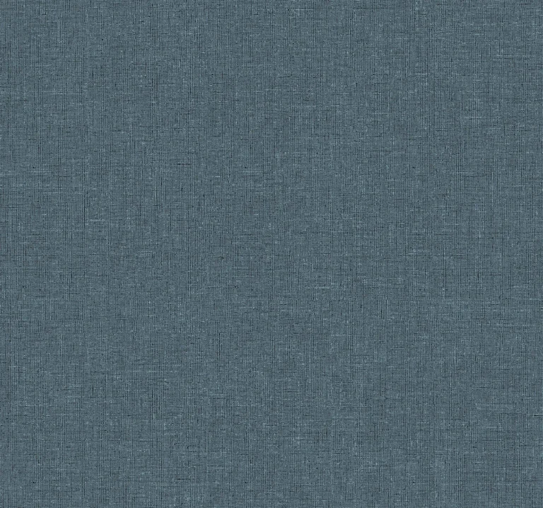 Heathered Linen Faux Fabric Wallpaper - Indigo — Image 5