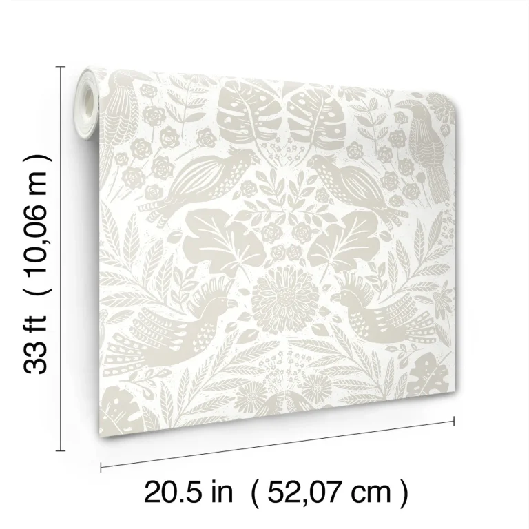 Nestle Bird Block Print Wallpaper - Dove — Ảnh 6