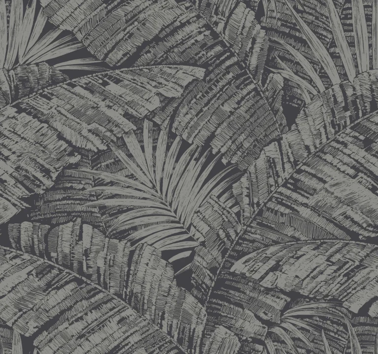 Palm Cove Toile Wallpaper - Silver/Black — Ảnh 5
