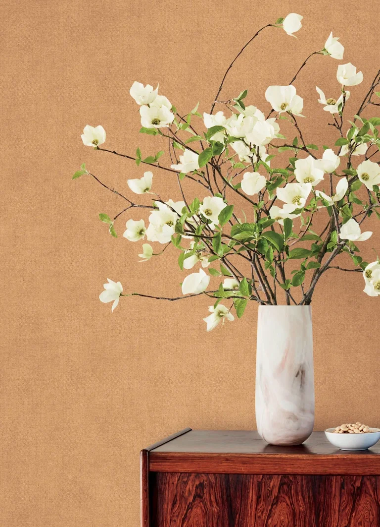 Nuovo Faux Linen Wallpaper - Apricot — Ảnh 4