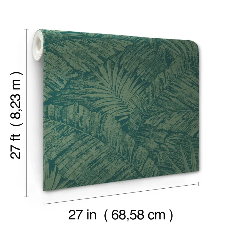 Palm Cove Toile Wallpaper - Emerald Forest — Ảnh 4