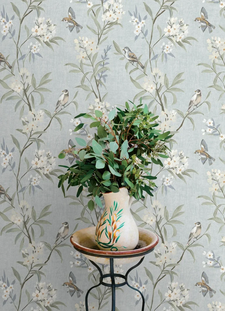 Chesapeake Tea Olive Finch Frolic Wallpaper - Light Blue — Ảnh 3