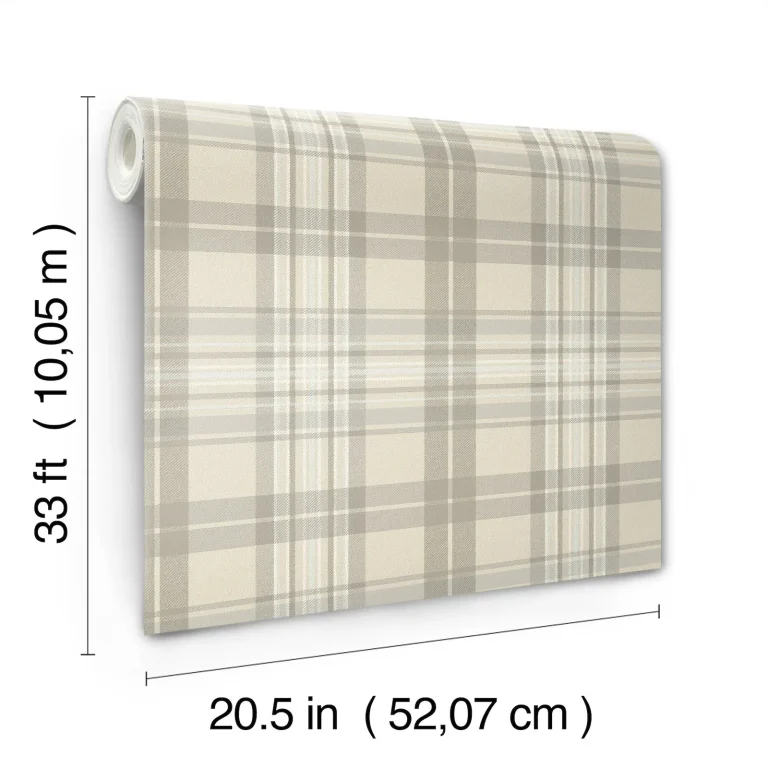 Chesapeake Austin Plaid Wallpaper - Beige — Ảnh 3