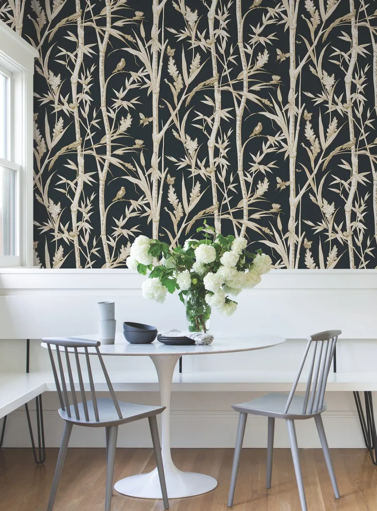 Bambou Toile Wallpaper - Black — Ảnh 2