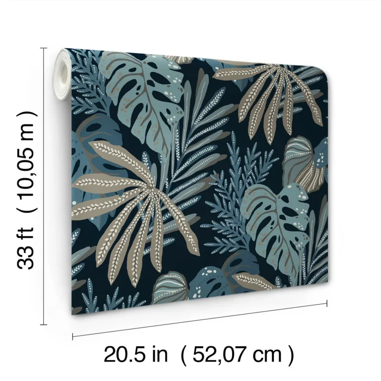 Alocasia Tropical Foliage Wallpaper - Blue — Ảnh 6