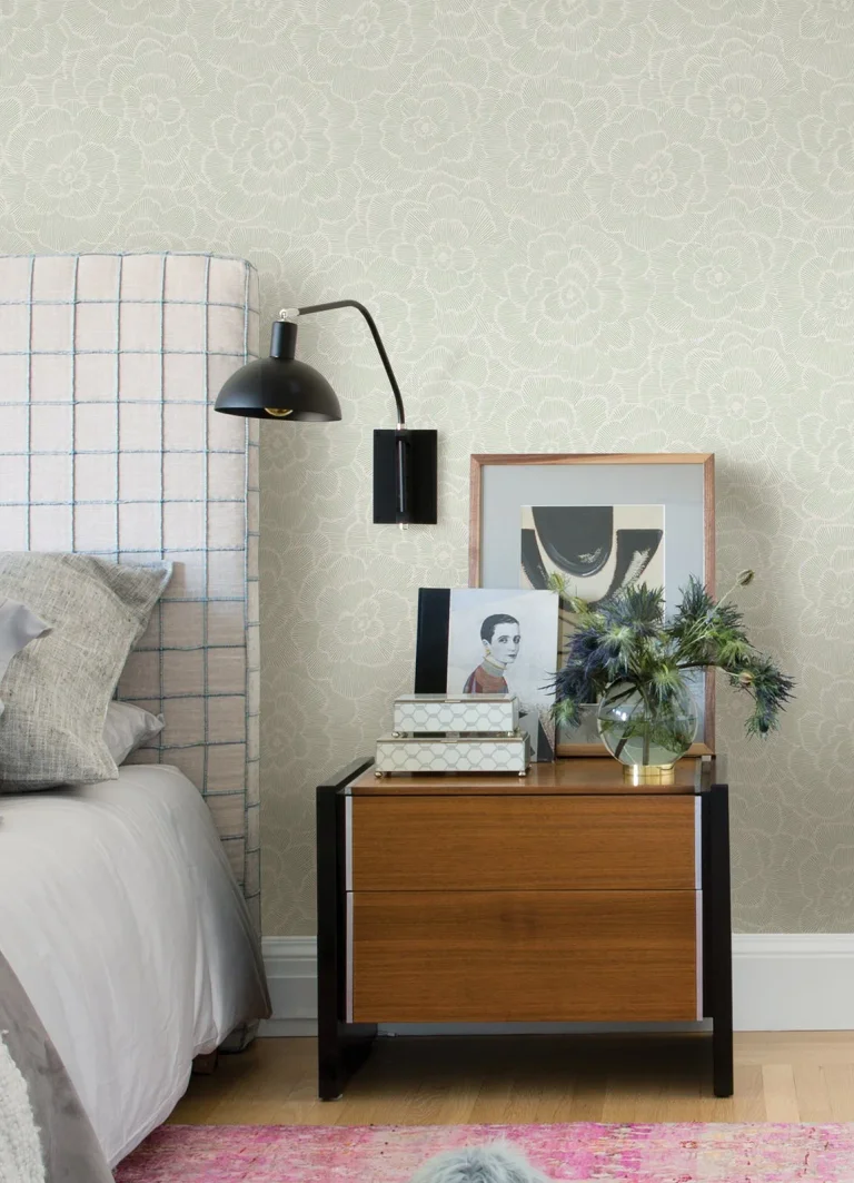 Periwinkle Textured Floral Wallpaper - Light Green — Ảnh 4