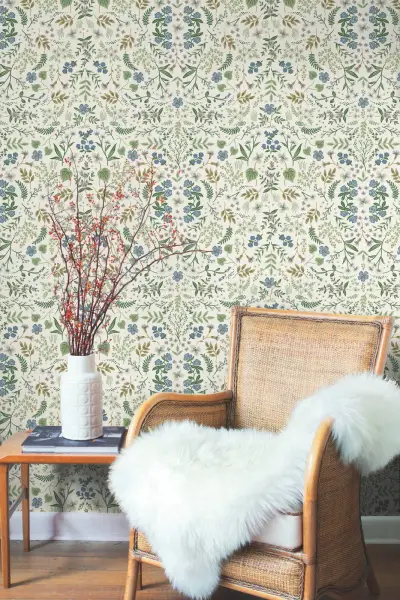 Rifle Paper Co. Wildwood Wallpaper - Blue & Green