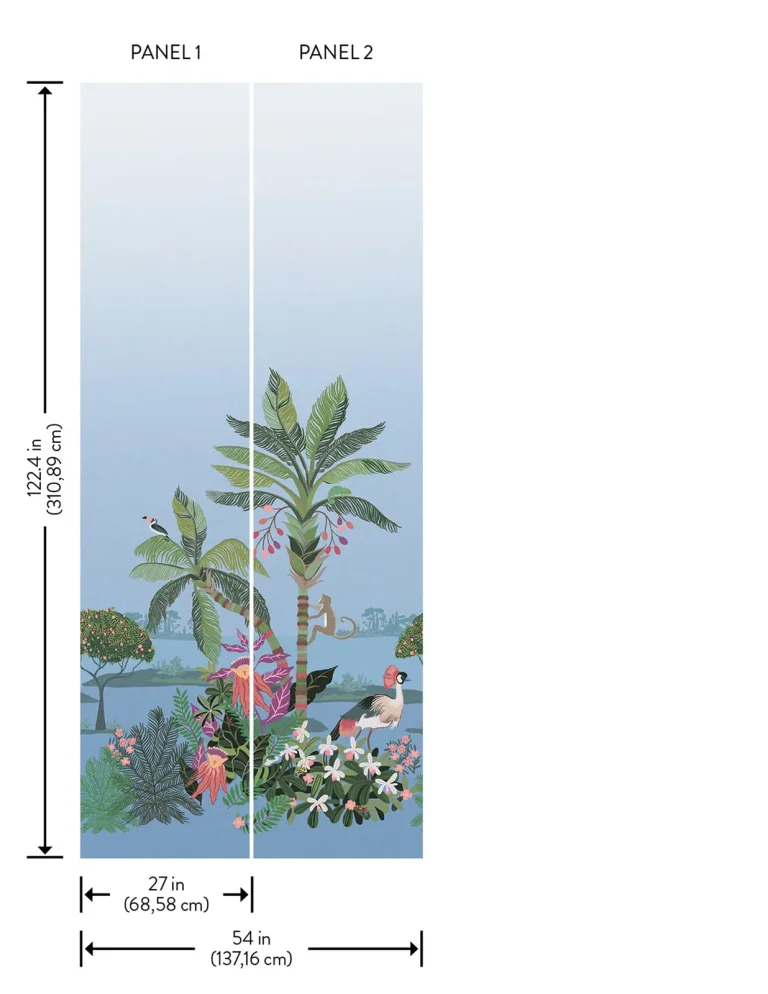 Tropical Lagoon Peel and Stick Wall Mural - Lush — Ảnh 3