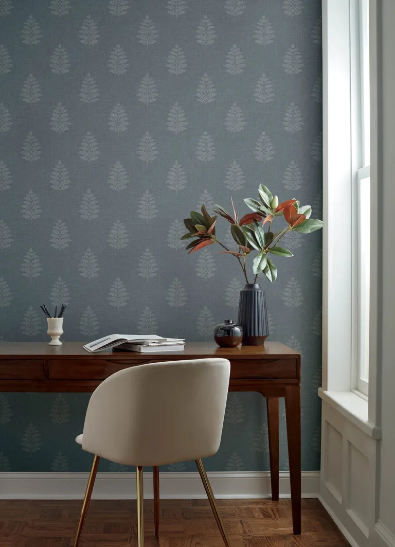 Chesapeake Frond Leaf Wallpaper - Denim — Ảnh 3