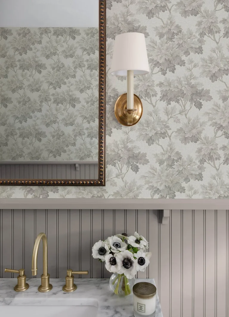 Oakcliff Leaf Trail Wallpaper - Stone — Ảnh 2